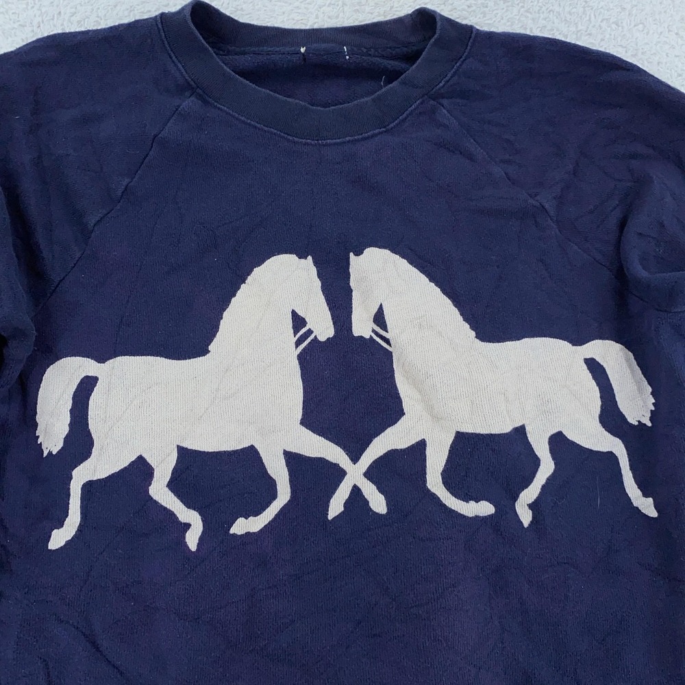 Vintage Horse Sweatshirt Mens XS‎ Nature Cowboy Crewneck Pullover